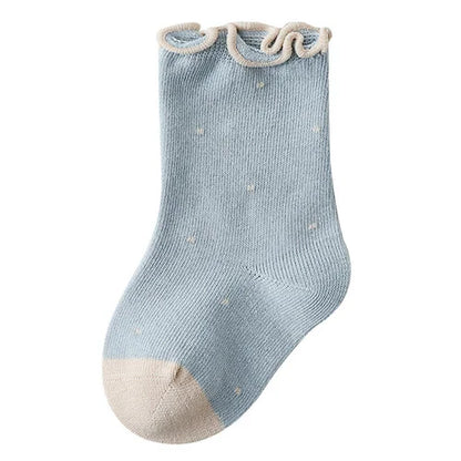 Lawadka Children's Girls Socks Cotton Dot Solid Kids Girl Sock Fashion Princess Baby Socks For Girls   Autumn Winter 0-12Years
