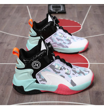 Kids Basketball Shoes - Boys Sneakers Non Slip Outdoor Sport Trainer Shoes
