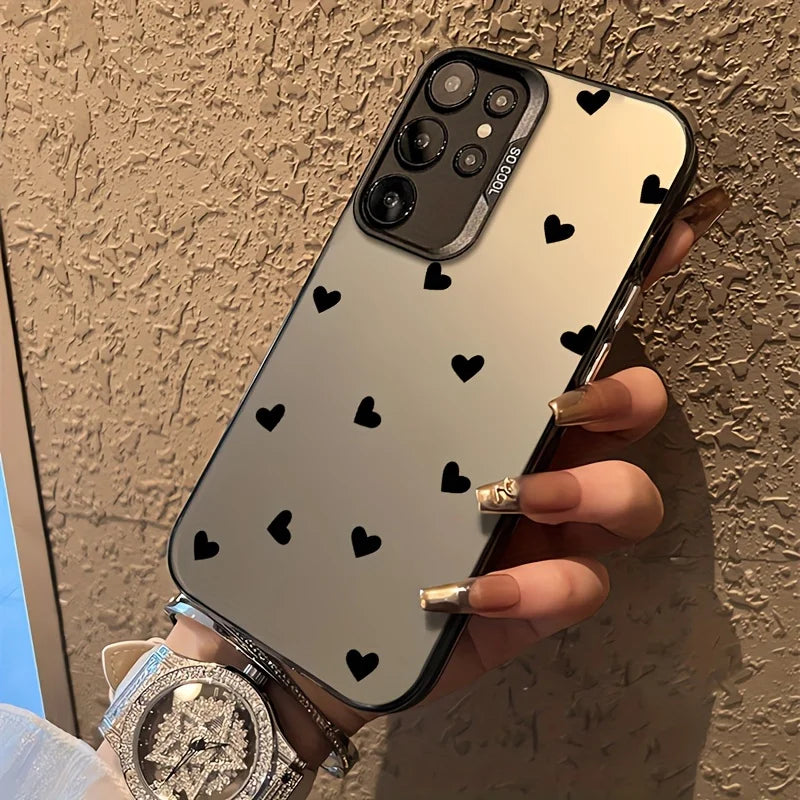 Love Heart Pattern Hard Case For Samsung S26 S25 Ultra S23 FE S22 S24 A57 A55 5G A56 A54 A53 A52S A36 A35 A34 A25 A16 Case Cover