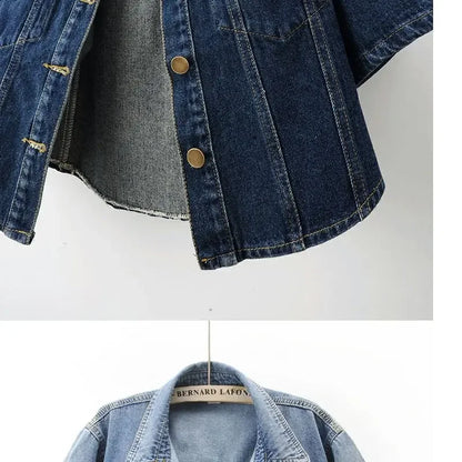 Fashionable New Versatile Short Sleeved Denim Jacket for Women Loose Korean Version Top Small Shawl Cardigan for Outerwear