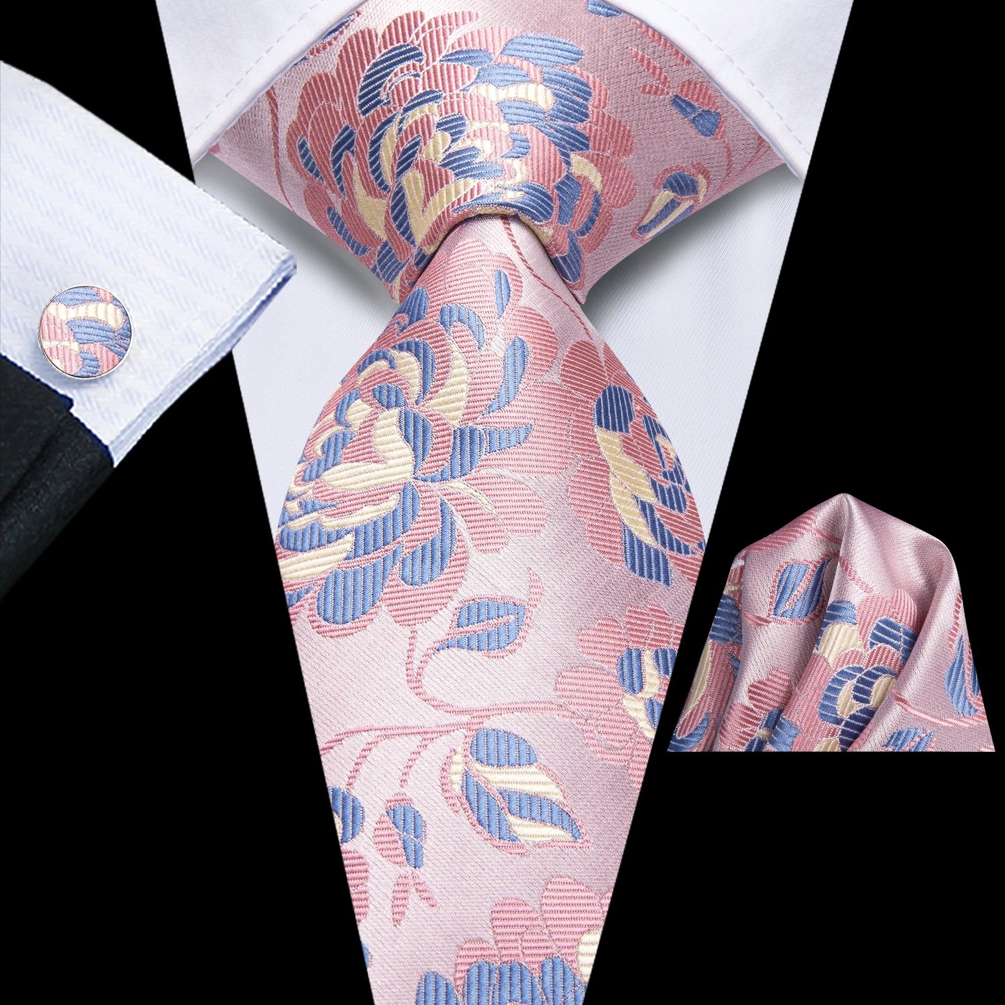 Blue Silk Mens Tie - Formal 100 Silk NeckTie for Weddings and Business