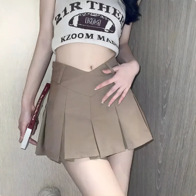 2024 New Sexy Women Pleated Skirts High Waist Summer Vintage Mini Skirts Korean Tennis Student White Designed Dance Skirt