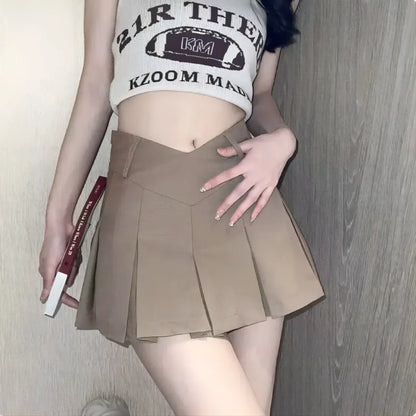 2024 New Sexy Women Pleated Skirts High Waist Summer Vintage Mini Skirts Korean Tennis Student White Designed Dance Skirt
