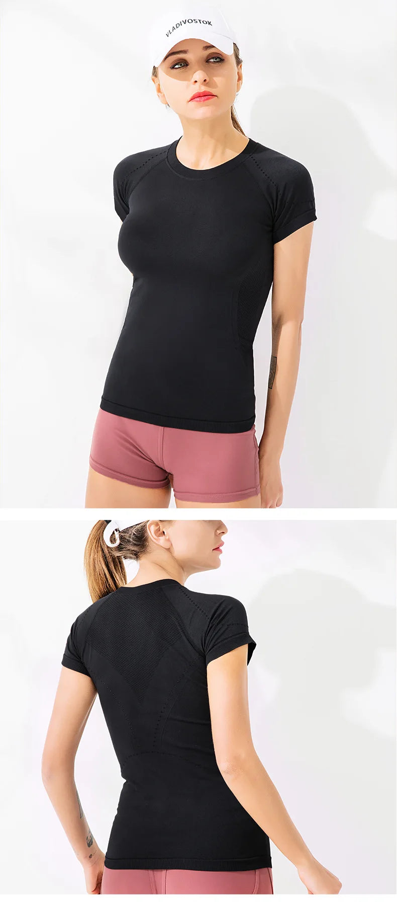 Women Yoga Shirt - Slim Fit Breathable Workout Tee | Quick Dry Stretchy Activewear