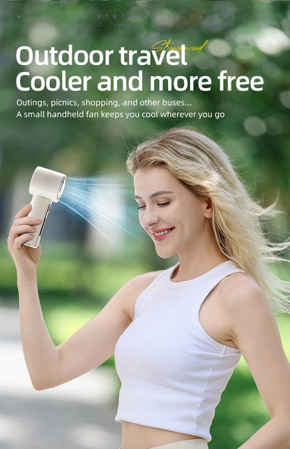 Portable Handheld Turbo Fan 100 Wind Speeds Adjustable Mini Personal Fan Battery Operated Electric Eyelash Fan