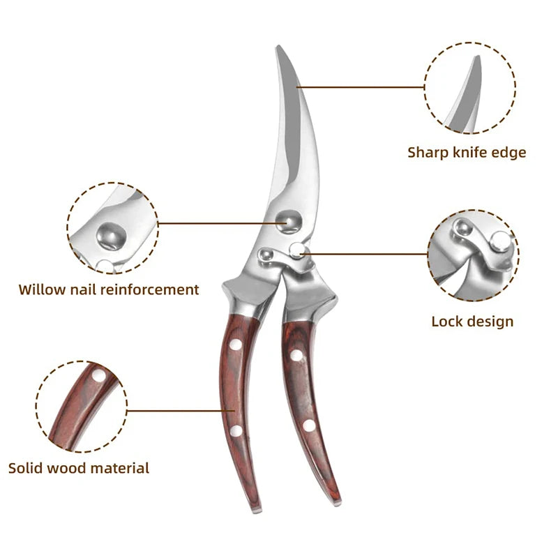 Poultry Bone Scissors – Heavy-Duty Stainless Steel Kitchen Shears