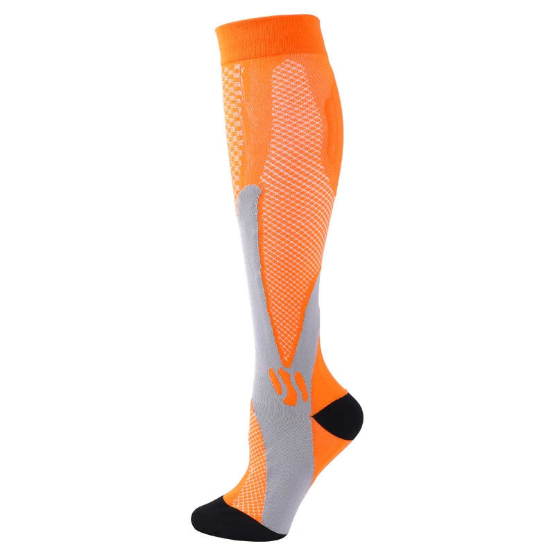 Compression Socks For Running & Sport - 20-30 mmHg Knee High Black Anti Fatigue