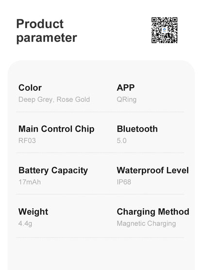 [2024 ] COLMI R02 Smart Ring Military Grade Titanium Steel Shell Health Monitoring IP68 & 5ATM Waterproof Multi-sport Modes