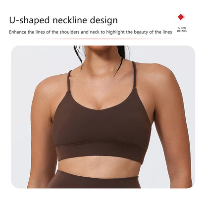 Ctenkevet Summer Women's Cross-Back Yoga Sports Bra Quick-Dry Fitness Running Top Tight-Fitting Underwear for Active Women
