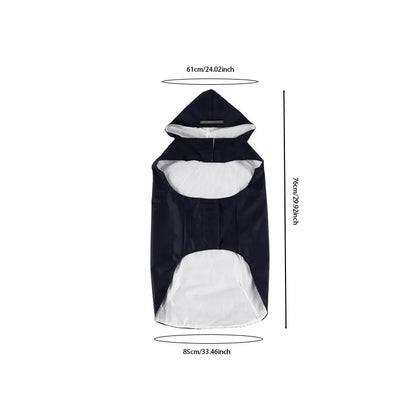 Dog Raincoat Waterproof Hoodie Jacket Rain Poncho Pet Rainwear Clothes with Reflective Stripe for All Sizes Big Puppies