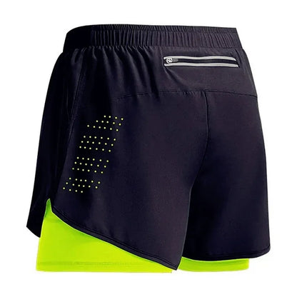 2026New Men's Fitness Training Shorts Summer 2 In 1 Quick Dry Gym Beach Running Double-deck Shorts Outdoor Sportswear Men shorts
