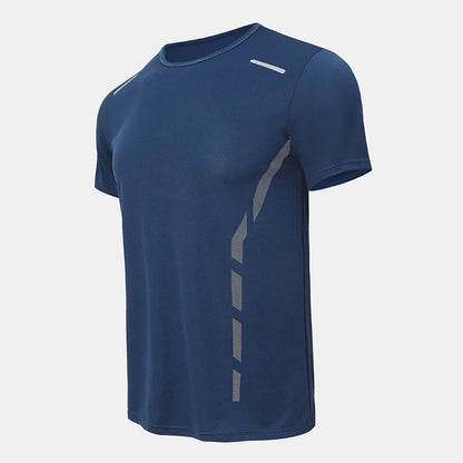 Men's Quick-Dry Sports Shirt – Multicolor Summer Running Badminton Tee with Reflective Strip