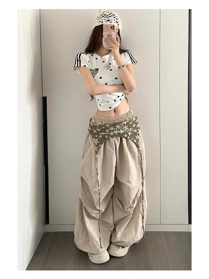 Designer Layering Cargo Pants Women Summer Lightweight Quick-Dry Jazz Dance Trousers Baggy Paratrooper Streetwear Wide Leg Pants