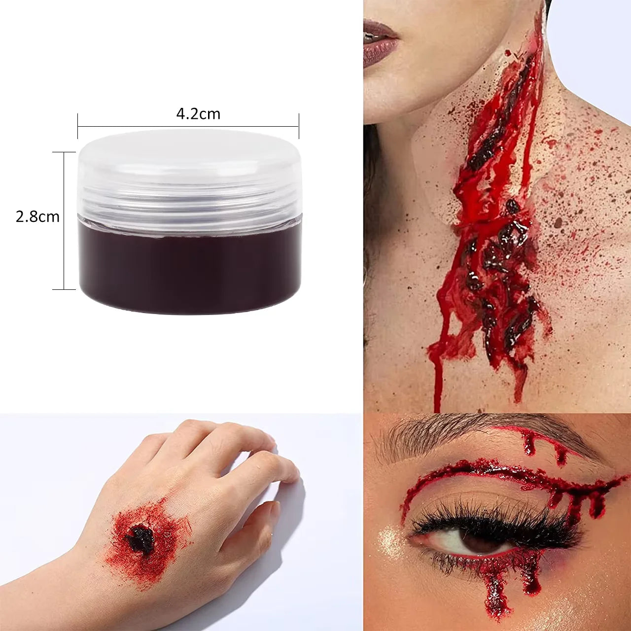 SFX Makeup Kit Scars Wax Halloween Special Effects Stage Fake Wound Skin Wax with Spatula Stipple Sponge Fake Wood Special - ZOOMNSTORE