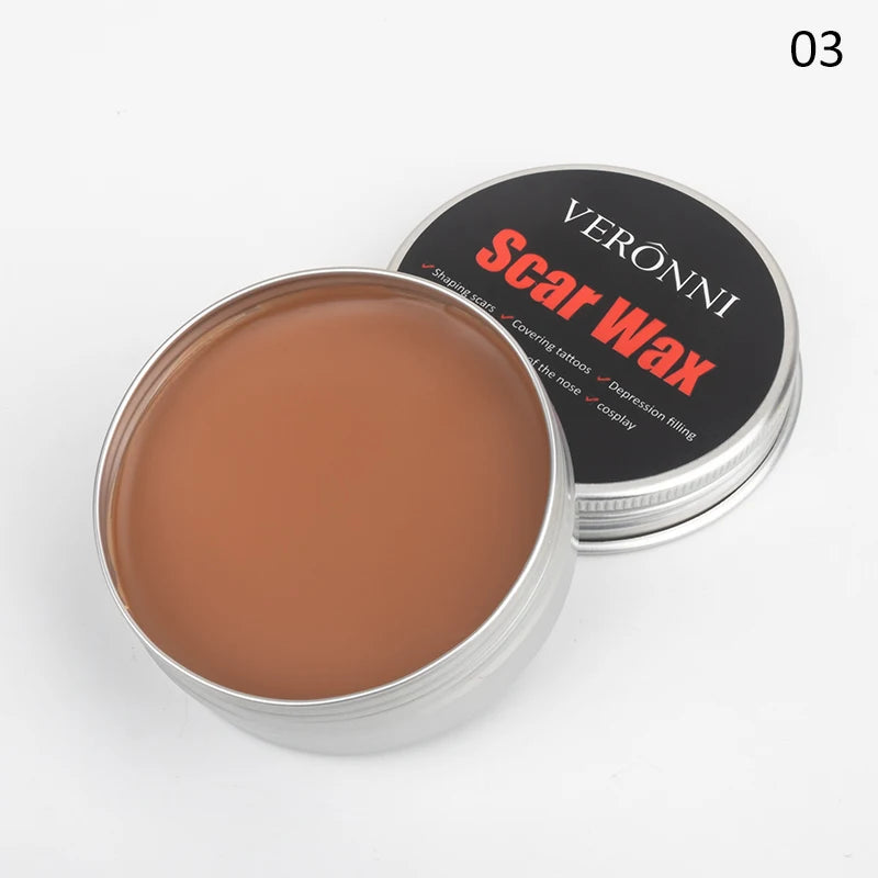 SFX Makeup Kit Scars Wax Halloween Special Effects Stage Fake Wound Skin Wax with Spatula Stipple Sponge Fake Wood Special - ZOOMNSTORE