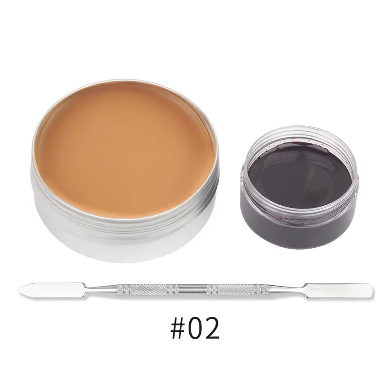 SFX Makeup Kit Scars Wax Halloween Special Effects Stage Fake Wound Skin Wax with Spatula Stipple Sponge Fake Wood Special - ZOOMNSTORE