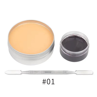 SFX Makeup Kit Scars Wax Halloween Special Effects Stage Fake Wound Skin Wax with Spatula Stipple Sponge Fake Wood Special - ZOOMNSTORE