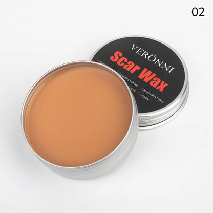 SFX Makeup Kit Scars Wax Halloween Special Effects Stage Fake Wound Skin Wax with Spatula Stipple Sponge Fake Wood Special - ZOOMNSTORE