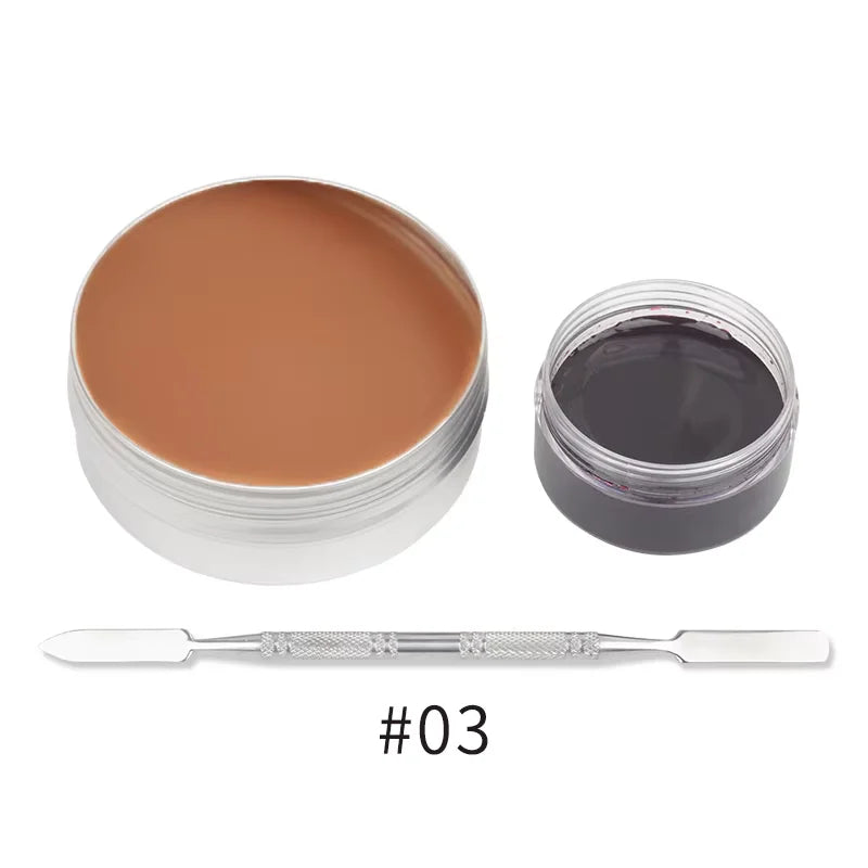 SFX Makeup Kit Scars Wax Halloween Special Effects Stage Fake Wound Skin Wax with Spatula Stipple Sponge Fake Wood Special - ZOOMNSTORE