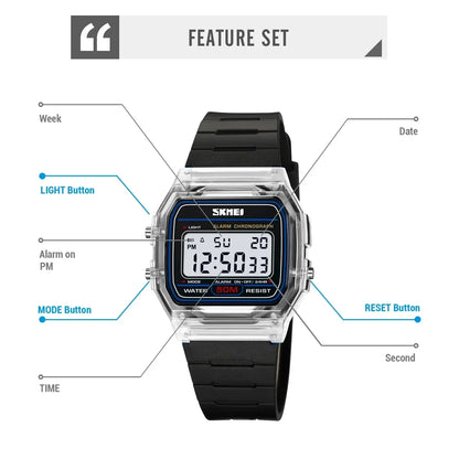 SKMEI 2056 Waterproof Sports Watch - Digital Countdown Wristwatch for Men and Women - ZOOMNSTORE