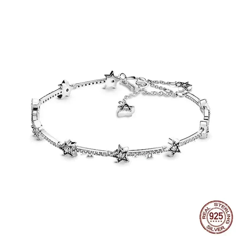 925 Sterling Silver Rose Gold Tennis Bracelet Sparkling Crystal Cubic Zirconia Hip-Hop Luxury Women's Jewelry Surprise Gift