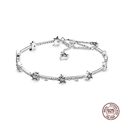 925 Sterling Silver Rose Gold Tennis Bracelet Sparkling Crystal Cubic Zirconia Hip-Hop Luxury Women's Jewelry Surprise Gift