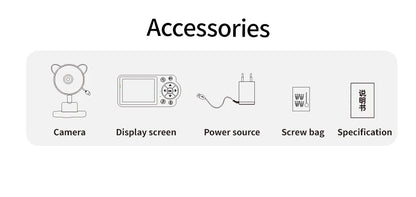 Baby Care Infrared Night Vision Breastfeeding Reminder Temperature Detection Lullaby Wireless Connection Video Surveillance