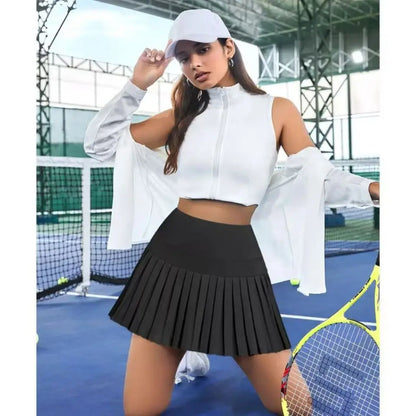 Summer Candy Color Running Shorts Side Pocket False 2 Pieces Tennis Mini Skirt Cooling Quick Dry Breathable Yoga Skirt Women