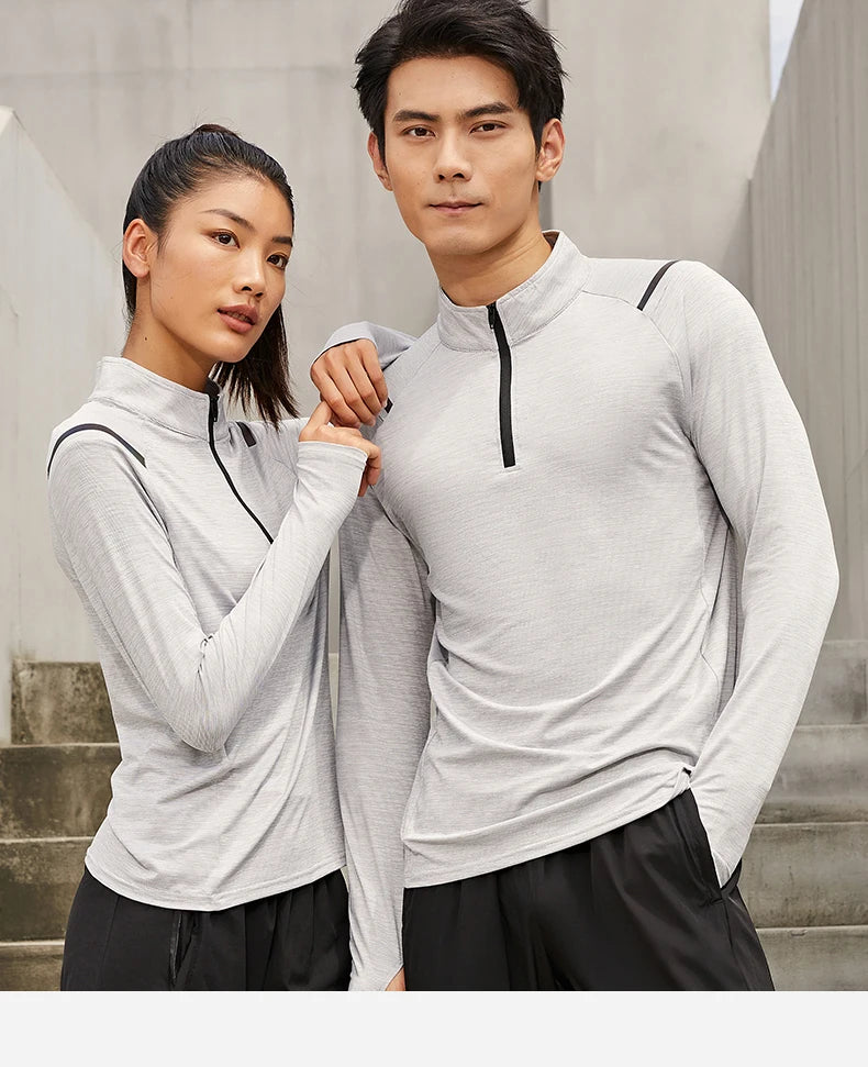 Unisex Long Sleeve Shirt - Breathable Fitness Top With Anti Sweat Technology