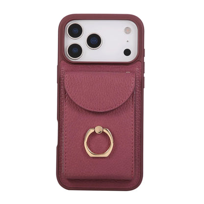 Wallet Case for iPhone 17 Pro Max 17 Pro Air,Card Holder Cover with 360° Ring Kickstand and Durable Shockproof Protective Bumper