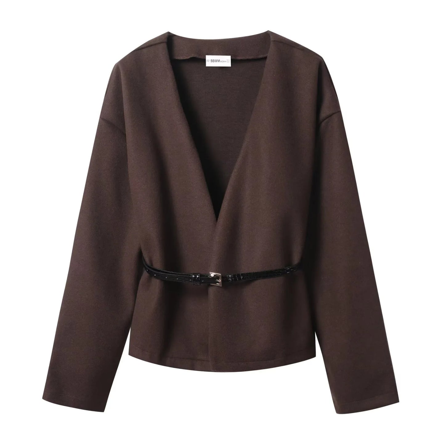 Women's Autumn Coat - Belted Winter Jacket With Soft Top Outerwear, Elegant Casual Style