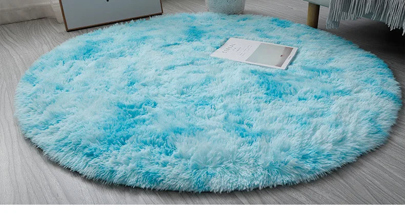 Plush Round Rug - Soft Fluffy White Carpet | Living Room & Bedroom Decor