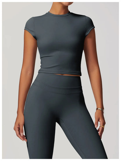 Women Yoga Top - Breathable Short Sleeve Shirt | Quick Dry Gym Top, Lightweight