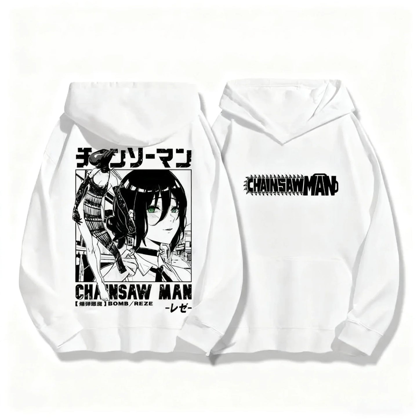 Autumn Winter Sweatshirt Chainsaw Man Reze Hooded Men Women Oversized Y2k Unisex Fleece Warm Pullovers Hip Hop Women Hoodie Top
