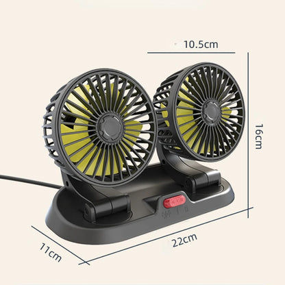 12V Automotive Fan Car Fan 24V 360° Adjustable 3-Head Air Fan Low Noise Multifunctional Temporary Parking Fan for Auto Vehicles