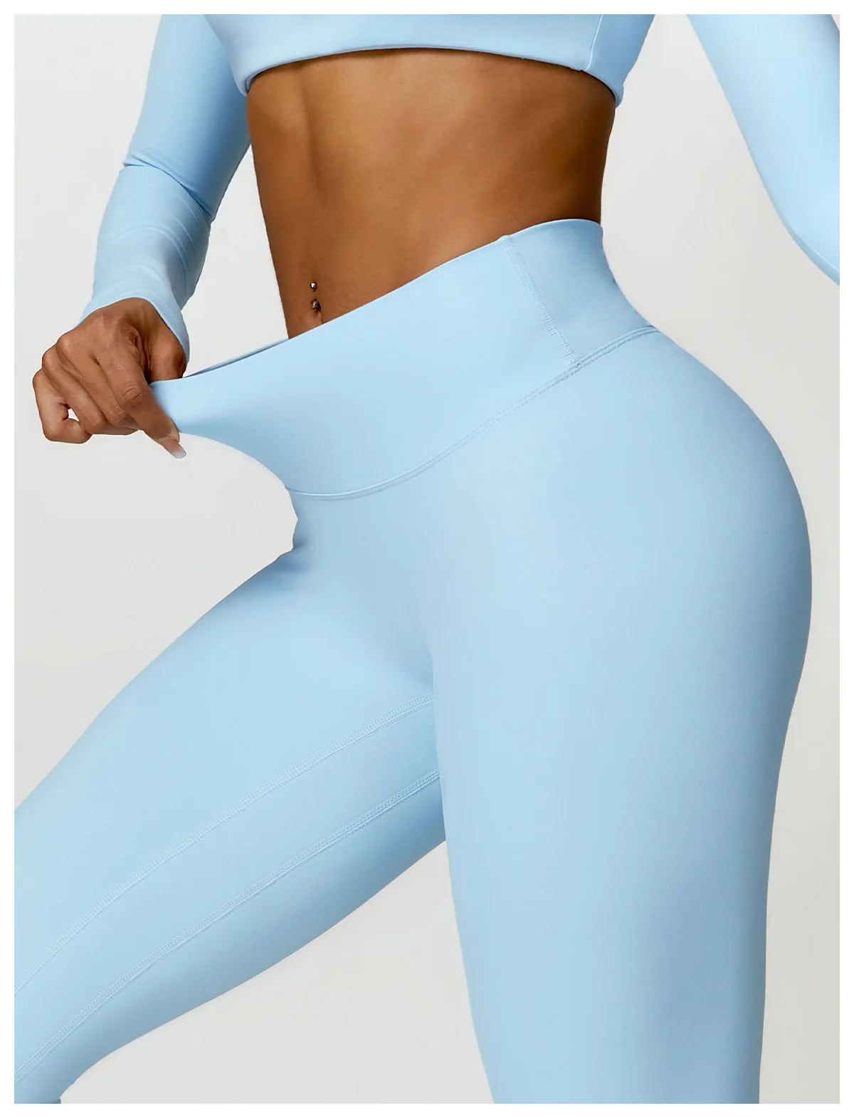 Women Yoga Suit - Quick Dry Gym Tracksuit With Long Sleeve Top & High Waist Leggings