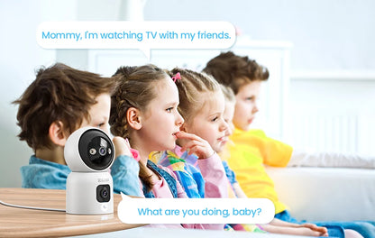 ZOSI C528 6MP/4MP HD Dual-Lens Indoor WiFi Security Camera Plug-in 360° Views Pan/Tilt Home Surveillance Baby/Pet Dog Monitor