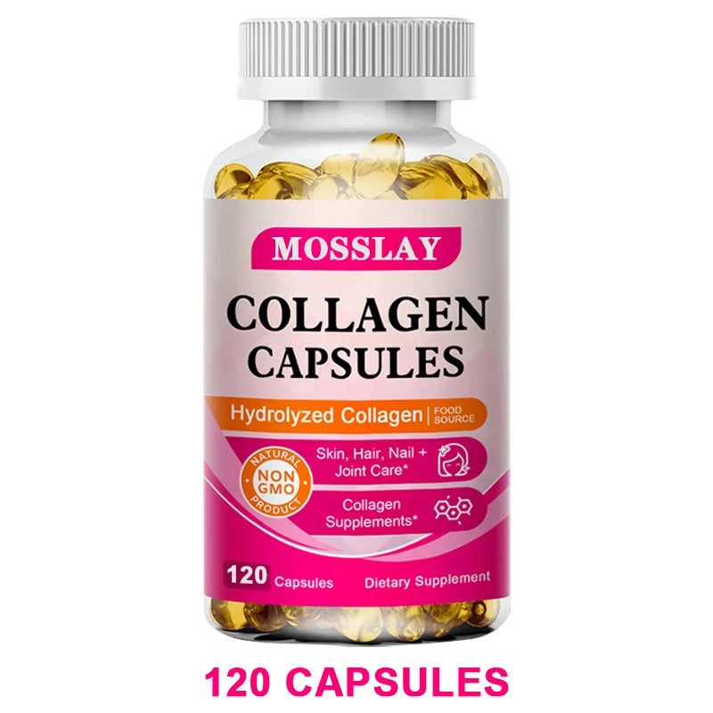 Collagen Capsules with Hyaluronic Acid and Vitamin C Complex, Skin Whitening Supplement