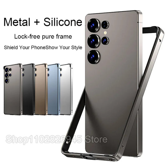 Hybrid Silicone Frame Aluminum Metal Phone Case for Samsung Galaxy S26 S25 Ultra S24 Plus Better Heat Bumper