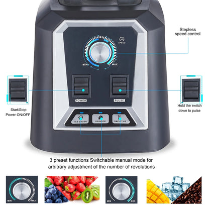 BioloMix Professional Smoothie Blender - BPA-Free 2L Food Mixer  Ice Crusher