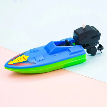 1PC Wind Up Speed Boat Toy Clockwork Floating Bathtub Shower Bath Toys for Kids Childrens Gift Boys Girls Water Play