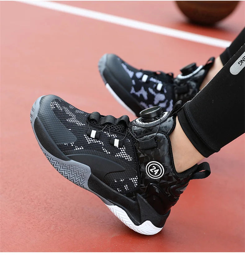 Kids Basketball Shoes - Boys Sneakers Non Slip Outdoor Sport Trainer Shoes