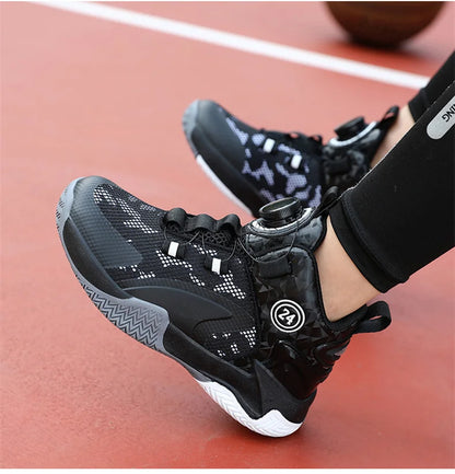 Kids Basketball Shoes - Boys Sneakers Non Slip Outdoor Sport Trainer Shoes