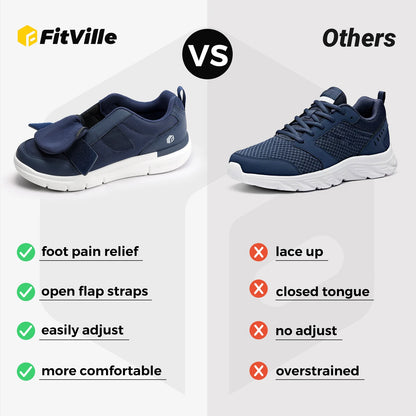 FitVille Men's Extra Wide Width Diabetic Shoes Lightweight Walking Casual Shoes for Swollen Feet Neuropathy Pain Relief