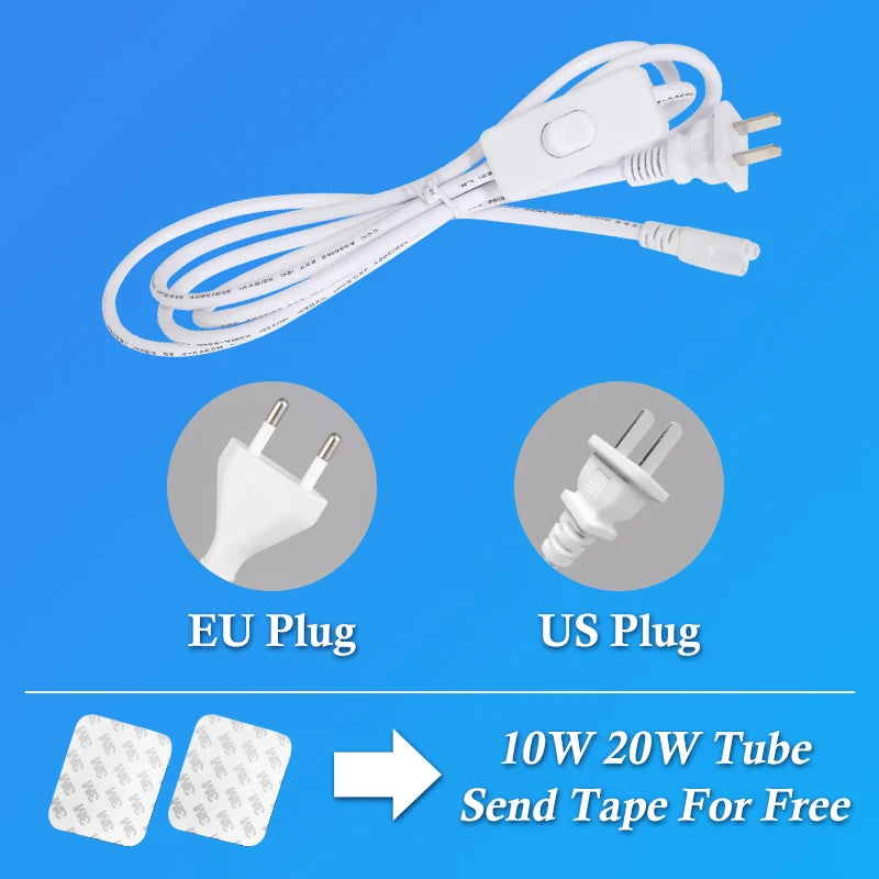 led Lights Kitchen under cabinet Lamp A85-220V 10w 20w super bright Led Tube With 1.8m switch line For Home Bedroom Indoor Lamps