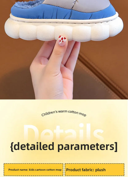 Children Winter Slippers - Waterproof Kids Cotton Slippers | Warm Woolen Home Shoes