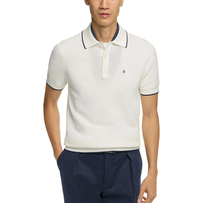 CHCH Men's lapel Short Sleeved Sweater T-shirt New Knitted Casual Business Men's Pullover Sweater T-shirt