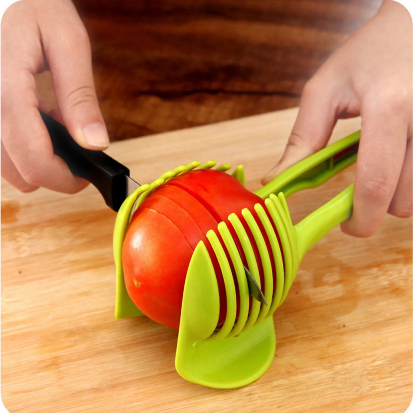 Potato Slicer - Handheld Vegetable Slicer & Tomato Cutter Tool | Plastic Blade Kitchen Accessory