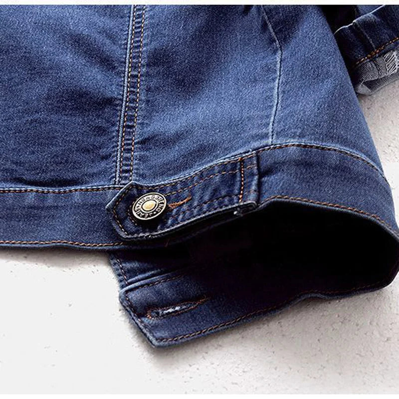 2025 New Spring Summer Women Short Denim Jacket  Fashion Slim Jeans Cape Coat