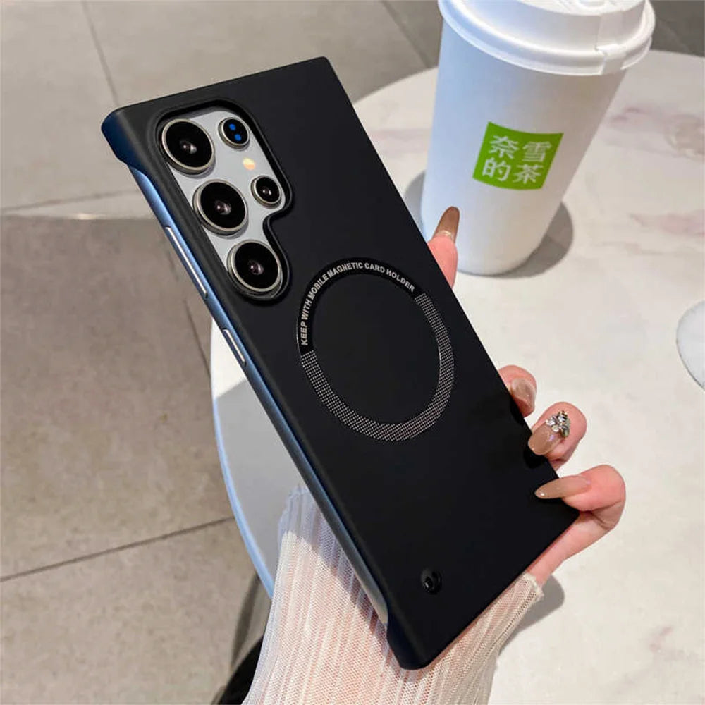 Luxury For Magsafe Thin PC Matte Frameless Phone Case For Samsung S26 S24 S25 Ultra Edge S23 FE S22 S21 S20 Plus Back Cover